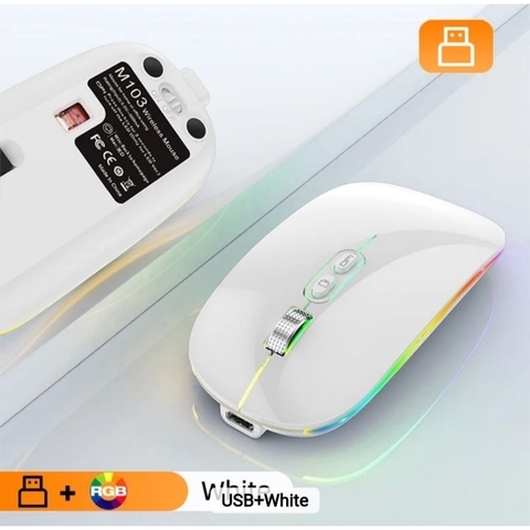 Chuột bluetooth không dây cao cấp TEKKIN M103 sạc Type C con lăn kim loại click không tiếng ồn sạc 1 lần sử dụng 2 tháng