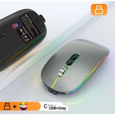 Chuột bluetooth không dây cao cấp TEKKIN M103 sạc Type C con lăn kim loại click không tiếng ồn sạc 1 lần sử dụng 2 tháng