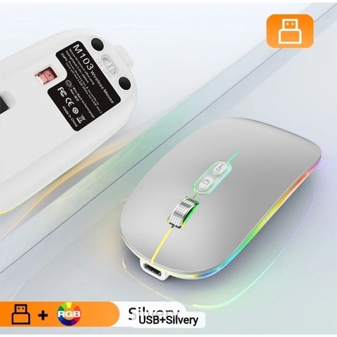 Chuột bluetooth không dây cao cấp TEKKIN M103 sạc Type C con lăn kim loại click không tiếng ồn sạc 1 lần sử dụng 2 tháng