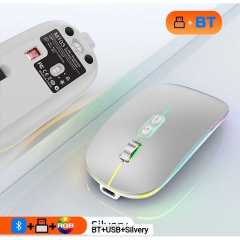 Chuột bluetooth không dây cao cấp TEKKIN M103 sạc Type C con lăn kim loại click không tiếng ồn sạc 1 lần sử dụng 2 tháng