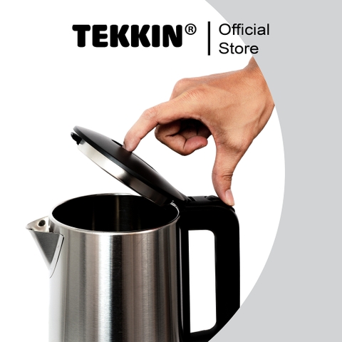 Ấm Siêu Tốc Tự Ngắt INOX TEKKIN TI-2848 Dung Tích Lớn 2.3L (Dung Tích Sử Dụng 1.8L) 1500W Bảo Hành 12 Tháng