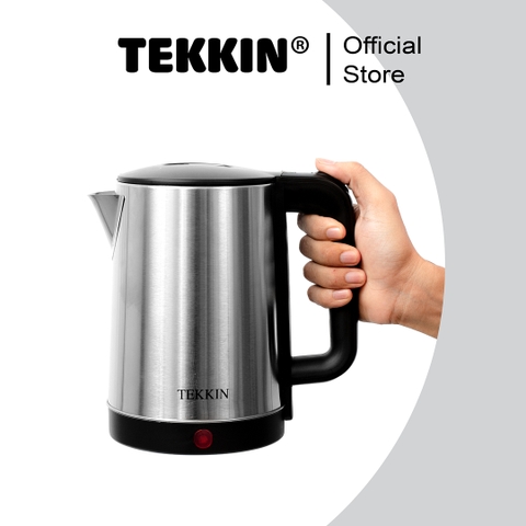 Ấm Siêu Tốc Tự Ngắt INOX TEKKIN TI-2848 Dung Tích Lớn 2.3L (Dung Tích Sử Dụng 1.8L) 1500W Bảo Hành 12 Tháng