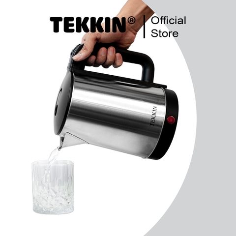 Ấm Siêu Tốc Tự Ngắt INOX TEKKIN TI-2848 Dung Tích Lớn 2.3L (Dung Tích Sử Dụng 1.8L) 1500W Bảo Hành 12 Tháng