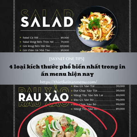 4 Loại Kích Thước Phổ Biến Nhất Trong In Ấn Menu Hiện Nay