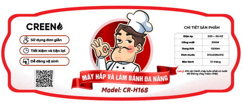 Máy hấp và làm bánh đa năng CR-H168