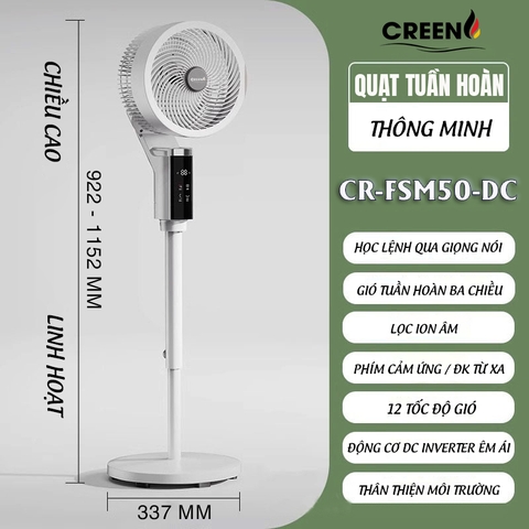 Quạt tuần hoàn thông minh CREEN CR-FSM50-DC