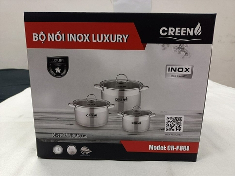 Bộ nồi Inox Luxury Creen CR-P888 (3N)