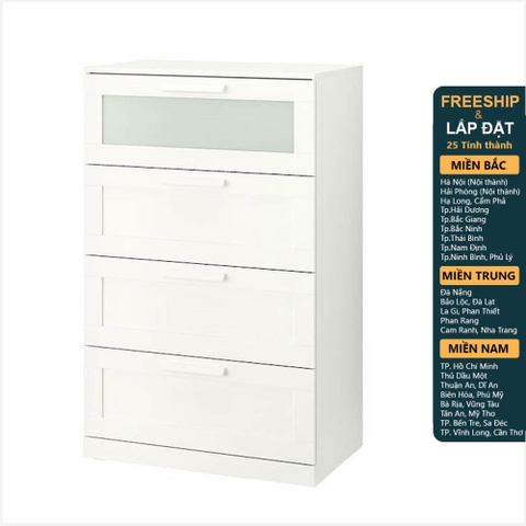 KALUA, Tủ lưu trữ đồ dùng tân cổ điển 4 ngăn DRA_094, 78x46x124cm