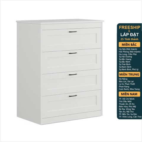 SENGE, Tủ lưu trữ đồ dùng tân cổ điển 4 ngăn DRA_096, 82x49x104cm