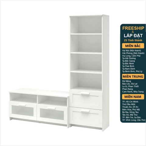 KALUA, COMBO Kệ TV 2 hộc kéo kết hợp kệ tủ cao STO_052, 180x41x190cm