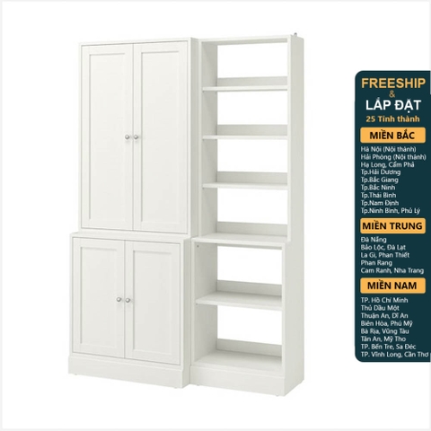 BODO, COMBO Kệ trưng bày kết hợp tủ lưu trữ đồ dùng STO_074, 142x47x212cm