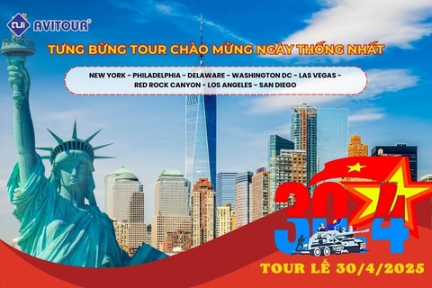 TƯNG BỪNG TOUR CHÀO MỪNG NGÀY 30/4: NEW YORK - PHILADELPHIA - DELAWARE - WASHINGTON DC - LAS VEGAS - RED ROCK CANYON - LOS ANGELES - SAN DIEGO