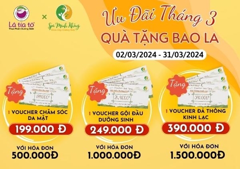 ƯU ĐÃI THÁNG 3 – QUÀ TẶNG BAO LA