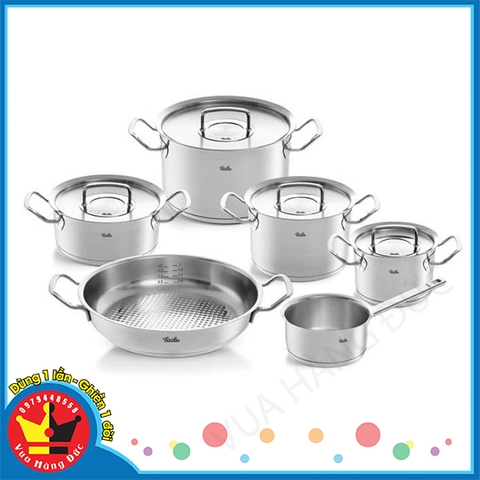 Bộ nồi Fissler Profi Original 6 món vung thép siêu cao cấp 5 đáy [Xách tay Đức giá gốc]