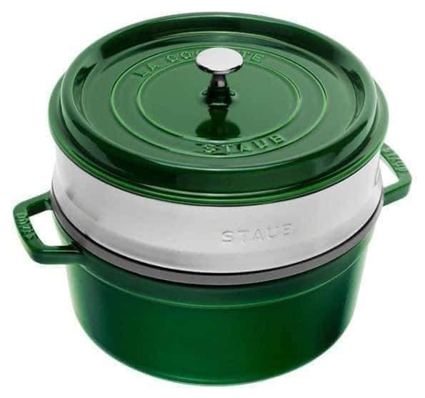 NỒI GANG  KÈM XỬNG HẤP STAUB - Đk 26cm, dung tích 5,2l [Xách tay Đức giá gốc]