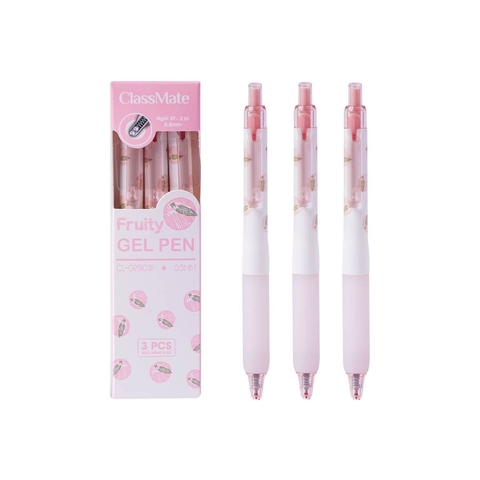 Bút gel bấm Fruity mùi thơm hồng đào CL-GP510JP 0.5mm