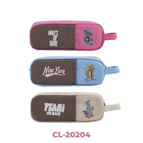 Túi bút CL-20204 (Vải canvas, 3 lớp, 2 ngăn0