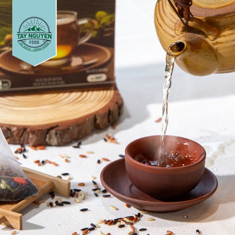 Combo 2 Trà gạo lứt và Granola loại 400g tặng Bình đựng nước