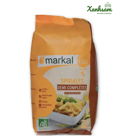 Mì NUI XOẮN BÁN LỨT hữu cơ - EU Organic - Markal - Pháp - 500gr