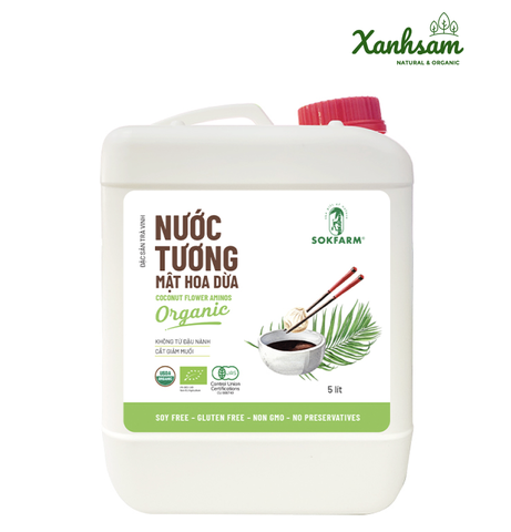 Nước tương Mật Hoa Dừa 5 lít - Sokfarm - Trà Vinh