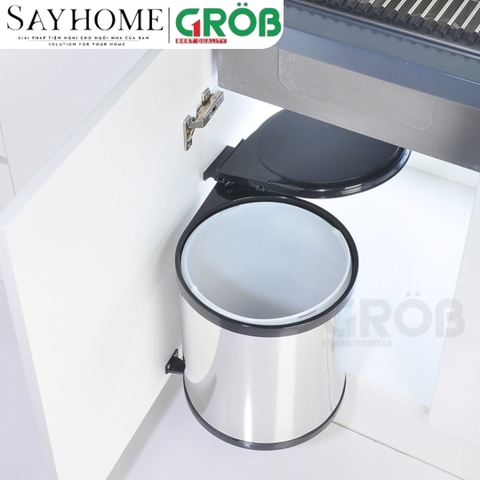 Thùng rác GROB EG- 101, EG- 103  tròn gắn cánh - Hàng chính hãng GROB