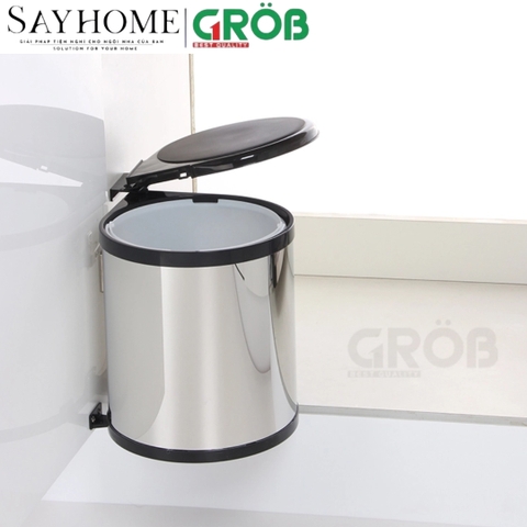 Thùng rác GROB EG- 101, EG- 103  tròn gắn cánh - Hàng chính hãng GROB
