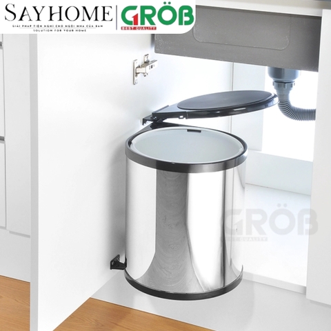 Thùng rác GROB EG- 101, EG- 103  tròn gắn cánh - Hàng chính hãng GROB