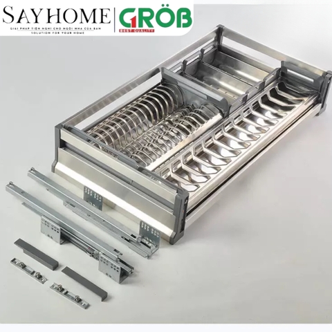 Kệ chén dĩa GROB GH-61/71/76/81/91 inox hộp gắn cánh - Hàng chính hãng GROB