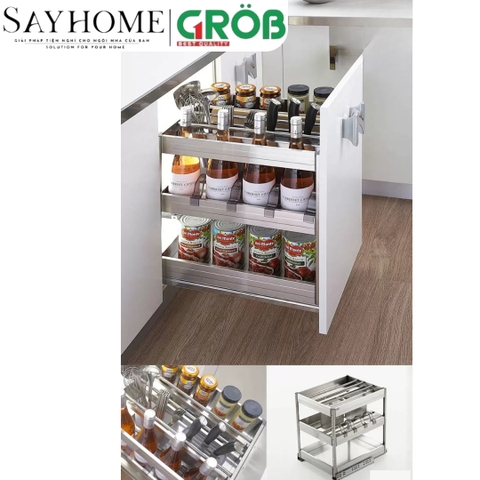 Kệ dao thớt GROB GH-20/25/30/35/40 đa năng inox hộp - Hàng chính hãng GROB