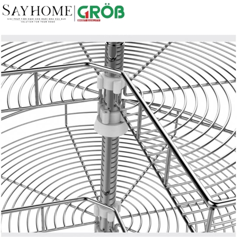 Mâm xoay GROB GR304-270A/270B góc 270 inox 304, nan tròn - Hàng chính hãng GROB