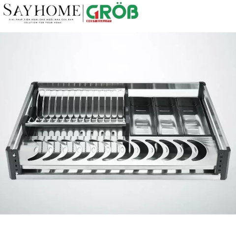 Kệ chén dĩa GROB GH- 61A/71A/76A/81A/91A inox hộp âm tủ - Hàng chính hãng GROB