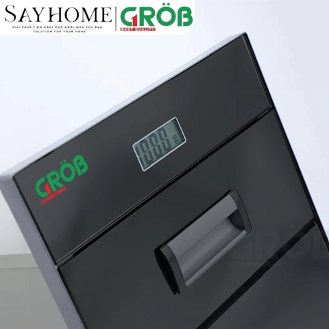 Thùng gạo GROB RBE-300B/300W mặt gương điện tử - Hàng chính hãng GROB