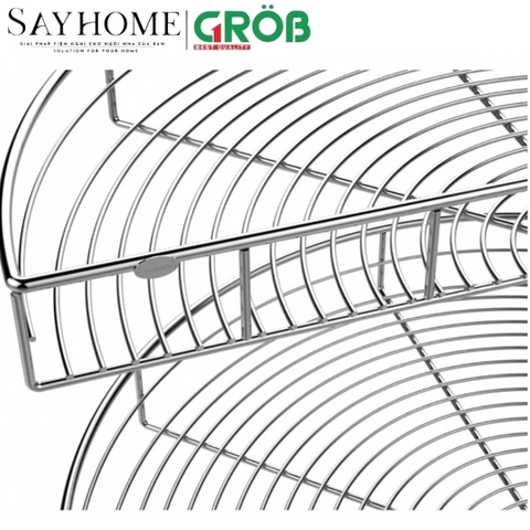 Mâm xoay GROB GR- 270A, GR- 270B góc 270 inox mạ Crom, nan tròn - Hàng chính hãng GROB