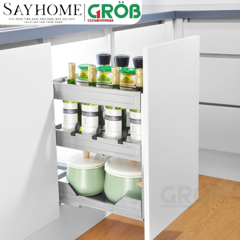 Kệ gia vị GROB GH- 20B/25B/30B/35B/40B đa năng inox hộp - Hàng chính hãng GROB
