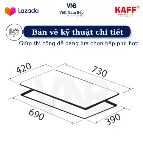 Bếp từ kết hợp hồng ngoại đôi KAFF KF-308IC - Bảo hành chính hãng 5 năm