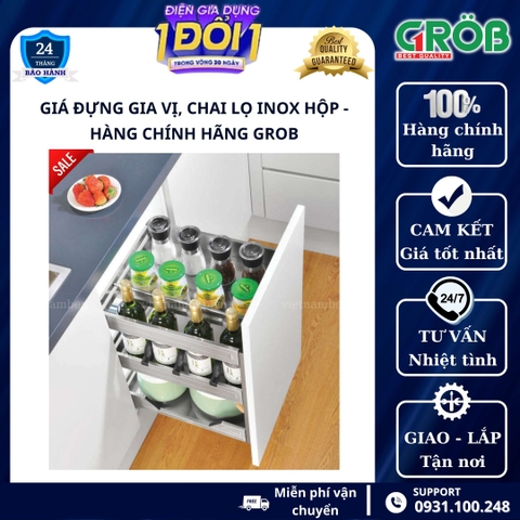 Kệ gia vị đa năng inox hộp GROB