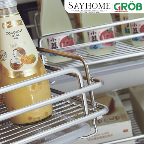 Kệ góc liên hoàn GO304-90L(Trái)/90R(Phải) GROB inox 304, nan Oval GO304-90L(Trái)/90R(Phải) - Hàng chính hãng GROB