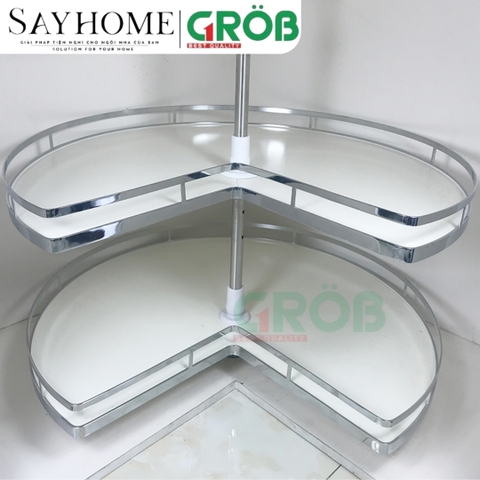 Mâm xoay GROB GM304-270.8/270.9 góc 270 inox 304 đáy Melamin, nan dẹt - Hàng chính hãng GROB