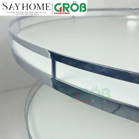 Mâm xoay GROB GM304-270.8/270.9 góc 270 inox 304 đáy Melamin, nan dẹt - Hàng chính hãng GROB