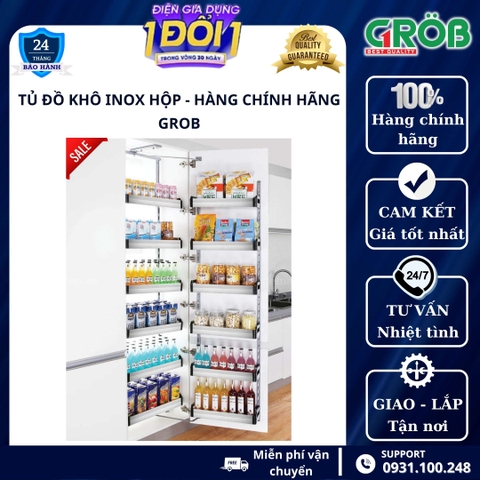 Tủ đồ khô đa năng 6 tầng inox hộp GROB - Bảo hành chính hãng 2 năm