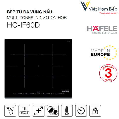 Bếp từ 4 vùng nấu HC-IF60D - Hàng chính hãng HAFELE