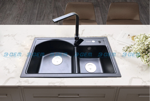 Chậu rửa chén bát đá granite 2 hố B-Gem BG-7844