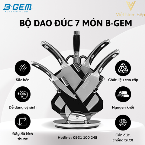 Bộ dao đúc nguyên 7 món cao cấp B-Gem BG-07