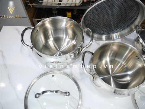 Bộ nồi B-Gem Belly BG-988 ARIC Inox304 cao cấp kèm chảo chống dính kim cương tại thành phố Hồ Chí Minh