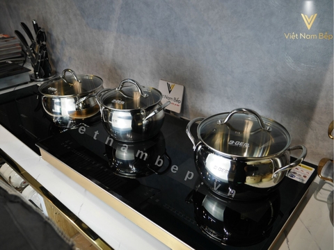 Bộ nồi B-Gem Belly BG-988 ARIC Inox304 cao cấp kèm chảo chống dính kim cương tại thành phố Hồ Chí Minh