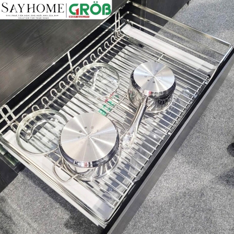 Giá đựng xoong nồi GROB C1O304.093.60/70/75/80/90 đa năng inox 304 GROB - Mix Oval - Hàng chính hãng