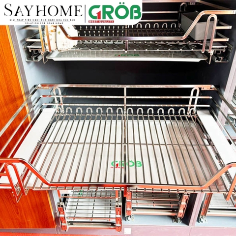 Giá đựng xoong nồi GROB C1O304.093.60/70/75/80/90 đa năng inox 304 GROB - Mix Oval - Hàng chính hãng