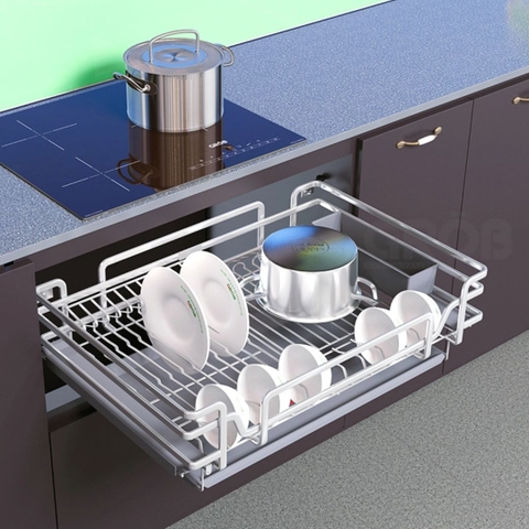 Kệ đựng bát đĩa GROB C1OP.083.60/70/75/80/90 đa năng hợp kim phủ Nano, nan Oval - Hàng chính hãng GROB