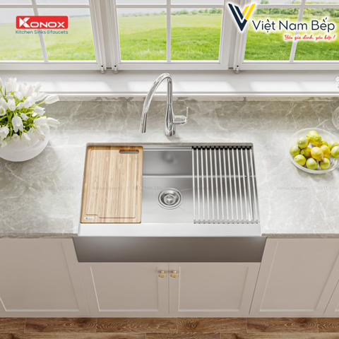 Chậu rửa bát Workstation Sink – Apron Sink KN8051AS Retta - Chính hãng KONOX