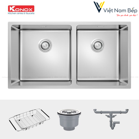 Chậu rửa bát Undermount Sink Cube 8144DU - Chính hãng KONOX